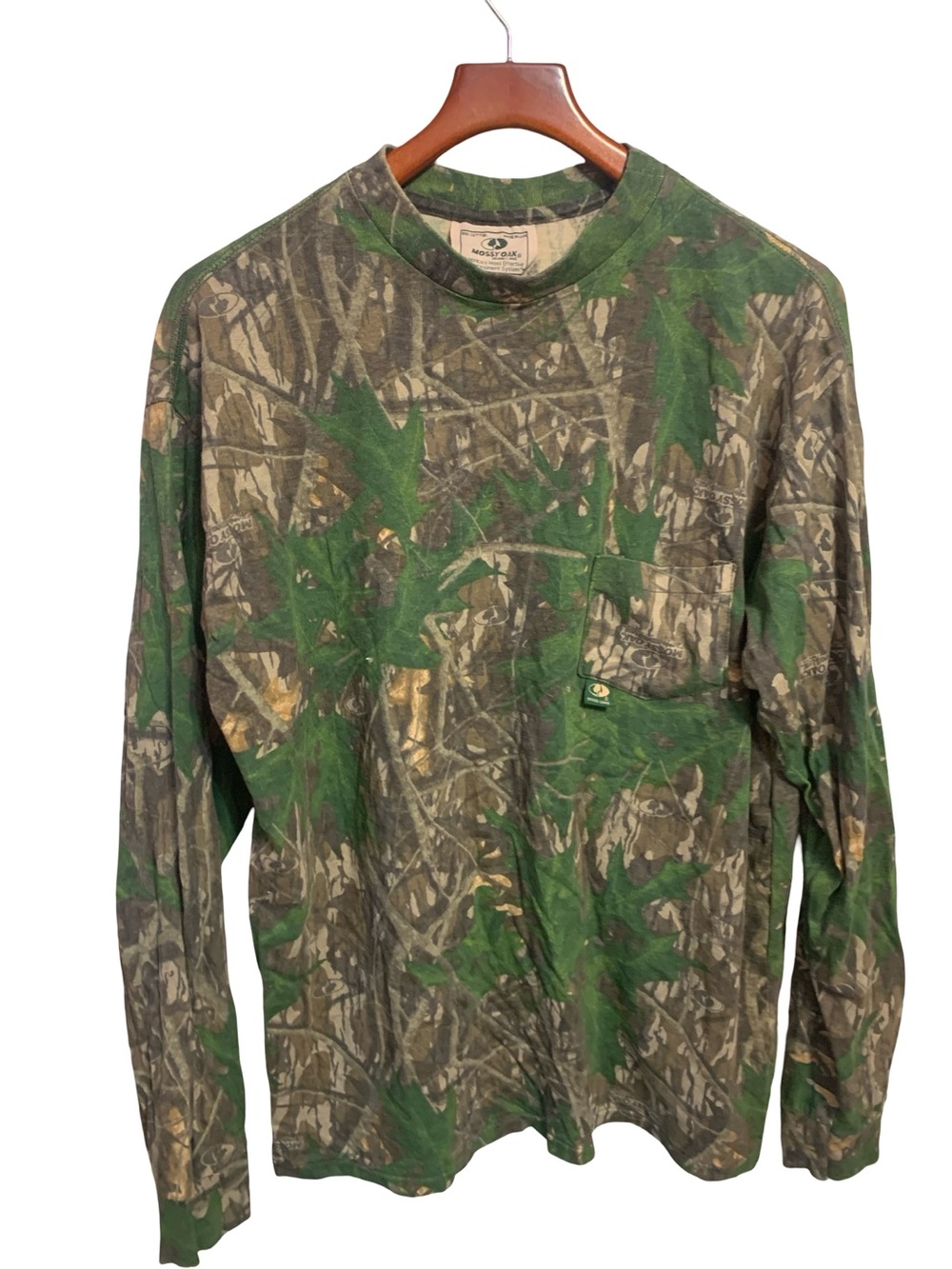 Vintage Mossy Oak Shadow Oak Long Sleeve Camo Pocket Shirt Size XL